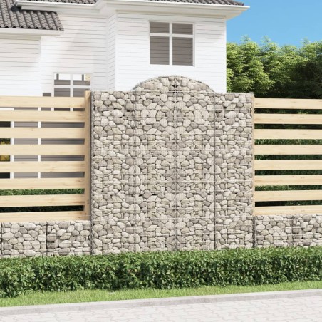 vidaXL Cesti Gabbioni ad Arco 5 pz 200x50x220/240 cm Ferro Zincato