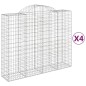 vidaXL Cesti Gabbioni ad Arco 4 pz 200x50x160/180 cm Ferro Zincato