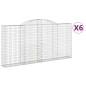 vidaXL Cesti Gabbioni ad Arco 6 pz 300x30x140/160 cm Ferro Zincato vidaXL Cesti Gabbioni ad Arco 6 pz 300x30x140/160 cm Ferro Zincato