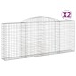 vidaXL Cesti Gabbioni ad Arco 2 pz 300x30x120/140 cm Ferro Zincato vidaXL Cesti Gabbioni ad Arco 2 pz 300x30x120/140 cm Ferro Zincato