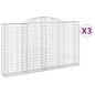 vidaXL Cesti Gabbioni ad Arco 3 pz 300x30x160/180 cm Ferro Zincato vidaXL Cesti Gabbioni ad Arco 3 pz 300x30x160/180 cm Ferro Zincato