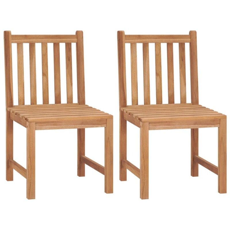 Sedie da Giardino 2 pz in Legno Massello di Teak Sedie da Giardino 2 pz in Legno Massello di Teak