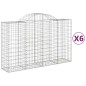 vidaXL Cesti Gabbioni ad Arco 6 pz 200x50x120/140 cm Ferro Zincato