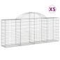vidaXL Cesti Gabbioni ad Arco 5 pz 200x30x80/100 cm Ferro Zincato vidaXL Cesti Gabbioni ad Arco 5 pz 200x30x80/100 cm Ferro Zincato