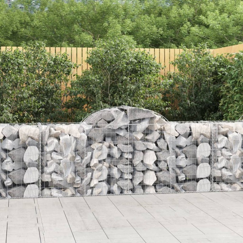 vidaXL Cesti Gabbioni ad Arco 18 pz 200x50x80/100 cm Ferro Zincato vidaXL Cesti Gabbioni ad Arco 18 pz 200x50x80/100 cm Ferro Zincato