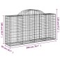 vidaXL Cesti Gabbioni ad Arco 9 pz 200x50x100/120 cm Ferro Zincato vidaXL Cesti Gabbioni ad Arco 9 pz 200x50x100/120 cm Ferro Zincato