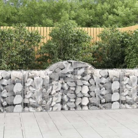 vidaXL Cesti Gabbioni ad Arco 8 pz 200x50x80/100 cm Ferro Zincato