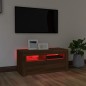 vidaXL Mobile Porta TV con Luci LED Rovere Marrone 90x35x40 cm vidaXL Mobile Porta TV con Luci LED Rovere Marrone 90x35x40 cm