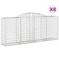vidaXL Cesti Gabbioni ad Arco 8 pz 300x50x120/140 cm Ferro Zincato vidaXL Cesti Gabbioni ad Arco 8 pz 300x50x120/140 cm Ferro Zincato