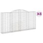 vidaXL Cesti Gabbioni ad Arco 8 pz 300x30x140/160 cm Ferro Zincato vidaXL Cesti Gabbioni ad Arco 8 pz 300x30x140/160 cm Ferro Zincato