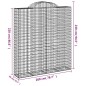 vidaXL Cesti Gabbioni ad Arco 2 pz 200x50x220/240 cm Ferro Zincato vidaXL Cesti Gabbioni ad Arco 2 pz 200x50x220/240 cm Ferro Zincato