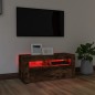 vidaXL Mobile Porta TV con Luci LED Rovere Fumo 90x35x40 cm