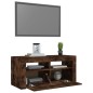 vidaXL Mobile Porta TV con Luci LED Rovere Fumo 90x35x40 cm