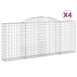 vidaXL Cesti Gabbioni ad Arco 4 pz 300x30x120/140 cm Ferro Zincato vidaXL Cesti Gabbioni ad Arco 4 pz 300x30x120/140 cm Ferro Zincato