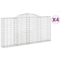 vidaXL Cesti Gabbioni ad Arco 4 pz 300x30x140/160 cm Ferro Zincato vidaXL Cesti Gabbioni ad Arco 4 pz 300x30x140/160 cm Ferro Zincato