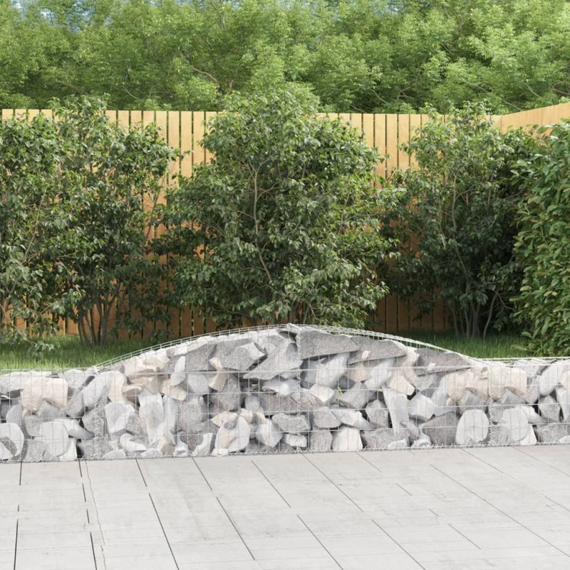 vidaXL Cesti Gabbioni ad Arco 6 pz 400x30x40/60 cm Ferro Zincato vidaXL Cesti Gabbioni ad Arco 6 pz 400x30x40/60 cm Ferro Zincato