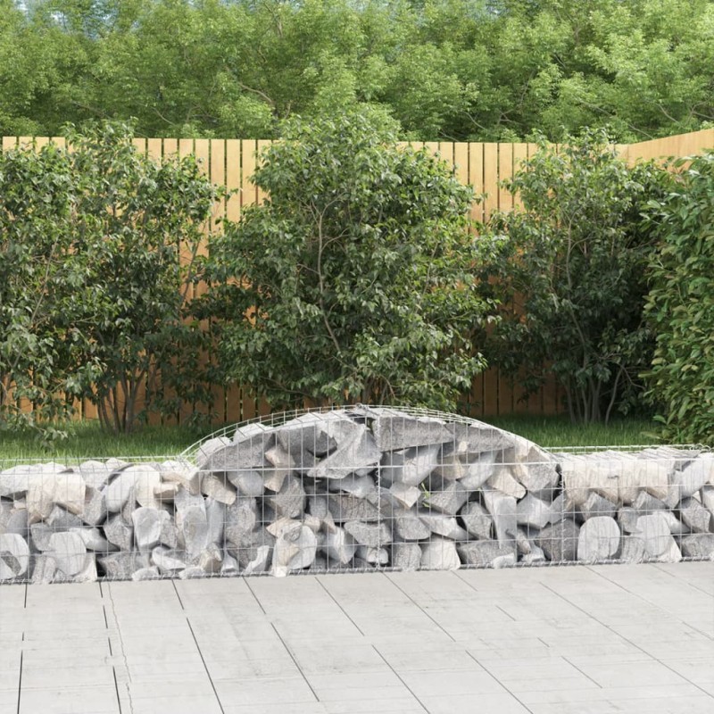 vidaXL Cesti Gabbioni ad Arco 5 pz 300x50x40/60 cm Ferro Zincato vidaXL Cesti Gabbioni ad Arco 5 pz 300x50x40/60 cm Ferro Zincato