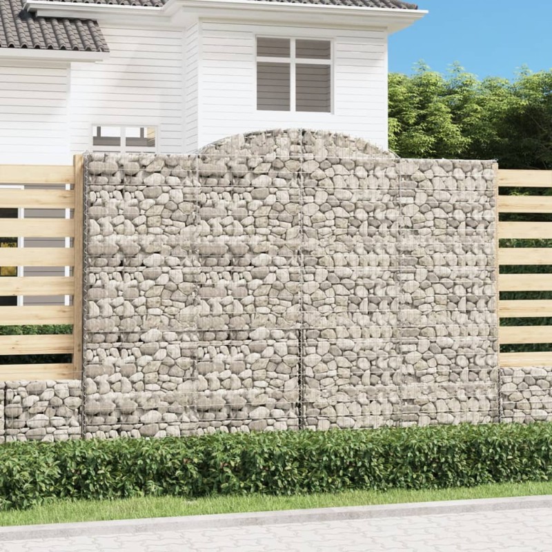 vidaXL Cesti Gabbioni ad Arco 3 pz 300x50x220/240 cm Ferro Zincato vidaXL Cesti Gabbioni ad Arco 3 pz 300x50x220/240 cm Ferro Zincato