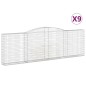 vidaXL Cesti Gabbioni ad Arco 9 pz 400x30x120/140 cm Ferro Zincato vidaXL Cesti Gabbioni ad Arco 9 pz 400x30x120/140 cm Ferro Zincato