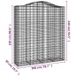 vidaXL Cesti Gabbioni ad Arco 13 pz 200x50x220/240 cm Ferro Zincato vidaXL Cesti Gabbioni ad Arco 13 pz 200x50x220/240 cm Ferro Zincato