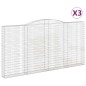 vidaXL Cesti Gabbioni ad Arco 3 pz 400x30x200/220 cm Ferro Zincato vidaXL Cesti Gabbioni ad Arco 3 pz 400x30x200/220 cm Ferro Zincato