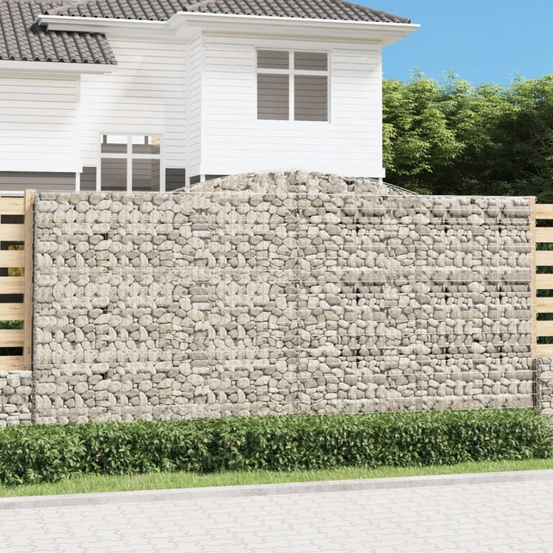vidaXL Cesti Gabbioni ad Arco 5 pz 400x30x200/220 cm Ferro Zincato vidaXL Cesti Gabbioni ad Arco 5 pz 400x30x200/220 cm Ferro Zincato