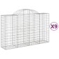 vidaXL Cesti Gabbioni ad Arco 9 pz 200x50x120/140 cm Ferro Zincato vidaXL Cesti Gabbioni ad Arco 9 pz 200x50x120/140 cm Ferro Zincato