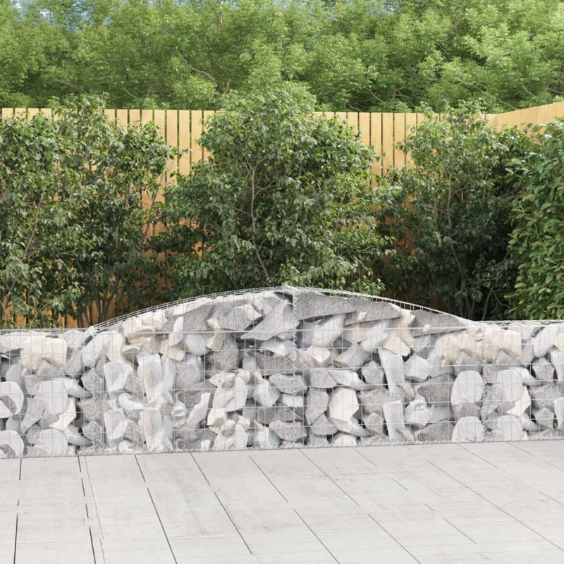 vidaXL Cesti Gabbioni ad Arco 4 pz 400x30x60/80 cm Ferro Zincato vidaXL Cesti Gabbioni ad Arco 4 pz 400x30x60/80 cm Ferro Zincato