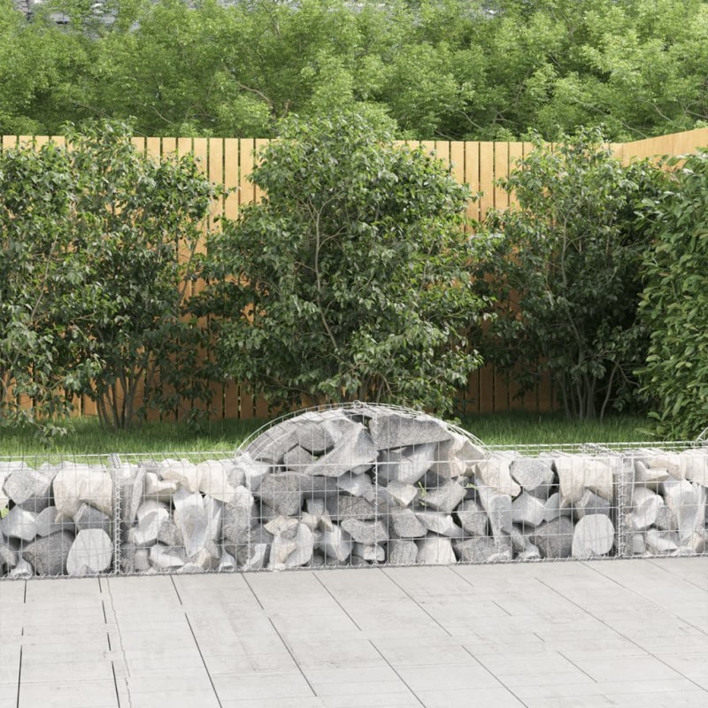 vidaXL Cesti Gabbioni ad Arco 8 pz 200x50x40/60 cm Ferro Zincato vidaXL Cesti Gabbioni ad Arco 8 pz 200x50x40/60 cm Ferro Zincato