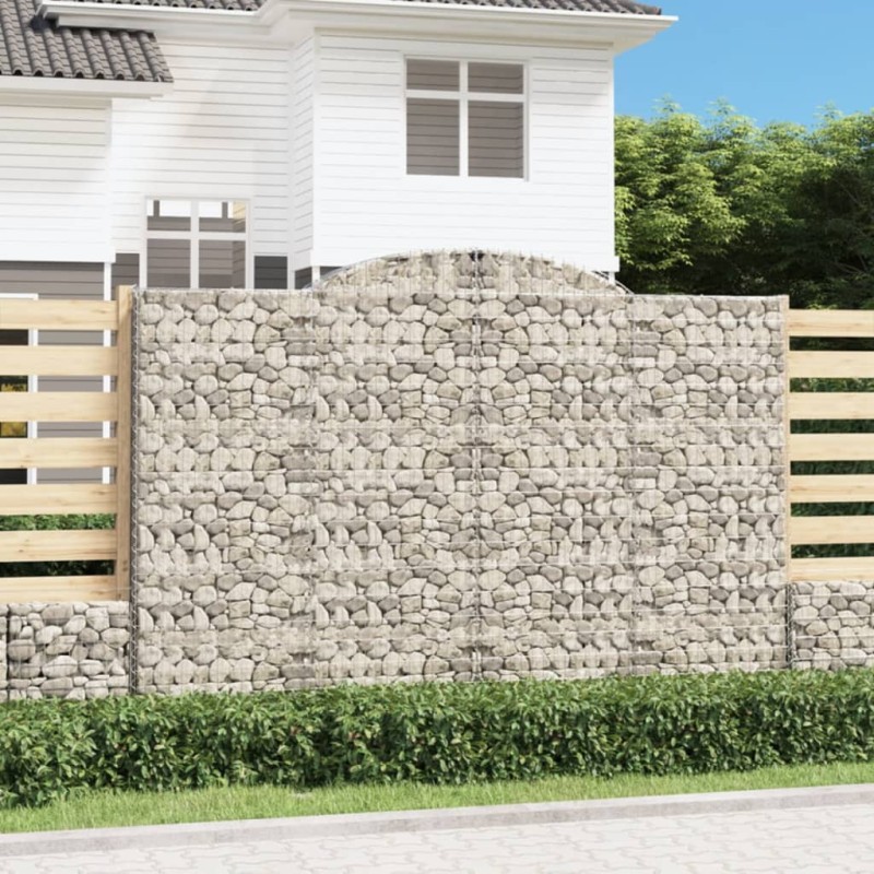 vidaXL Cesti Gabbioni ad Arco 2 pz 300x50x200/220 cm Ferro Zincato vidaXL Cesti Gabbioni ad Arco 2 pz 300x50x200/220 cm Ferro Zincato