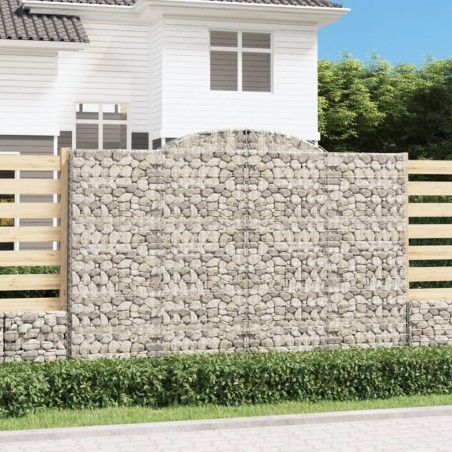 vidaXL Cesti Gabbioni ad Arco 2 pz 300x50x200/220 cm Ferro Zincato