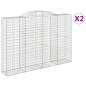 vidaXL Cesti Gabbioni ad Arco 2 pz 300x50x200/220 cm Ferro Zincato vidaXL Cesti Gabbioni ad Arco 2 pz 300x50x200/220 cm Ferro Zincato