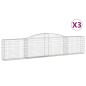vidaXL Cesti Gabbioni ad Arco 3 pz 400x30x80/100 cm Ferro Zincato vidaXL Cesti Gabbioni ad Arco 3 pz 400x30x80/100 cm Ferro Zincato