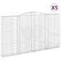 vidaXL Cesti Gabbioni ad Arco 5 pz 400x30x220/240 cm Ferro Zincato vidaXL Cesti Gabbioni ad Arco 5 pz 400x30x220/240 cm Ferro Zincato