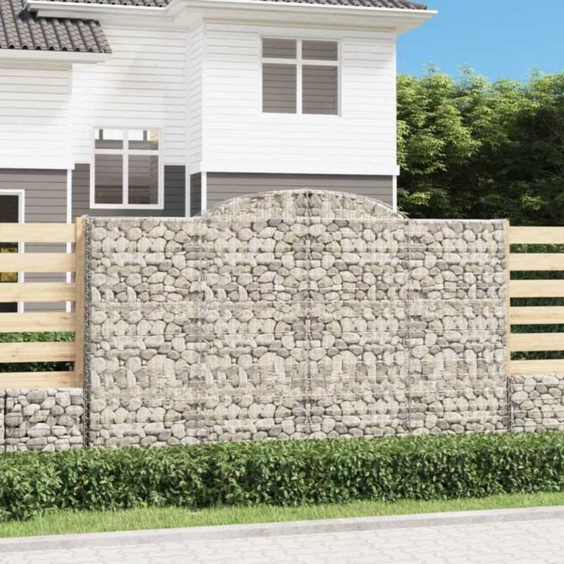 vidaXL Cesti Gabbioni ad Arco 9 pz 300x50x180/200 cm Ferro Zincato vidaXL Cesti Gabbioni ad Arco 9 pz 300x50x180/200 cm Ferro Zincato