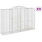 vidaXL Cesti Gabbioni ad Arco 9 pz 300x50x180/200 cm Ferro Zincato vidaXL Cesti Gabbioni ad Arco 9 pz 300x50x180/200 cm Ferro Zincato
