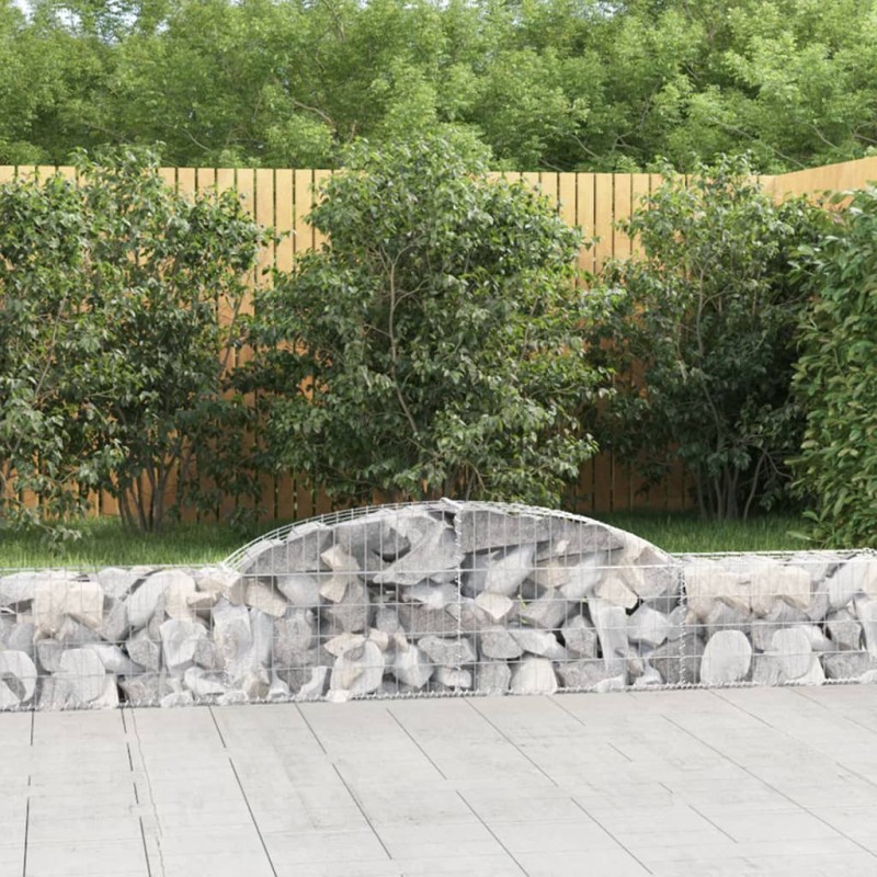 vidaXL Cesti Gabbioni ad Arco 9 pz 300x30x40/60 cm Ferro Zincato vidaXL Cesti Gabbioni ad Arco 9 pz 300x30x40/60 cm Ferro Zincato