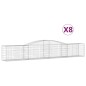 vidaXL Cesti Gabbioni ad Arco 8 pz 400x50x60/80 cm Ferro Zincato vidaXL Cesti Gabbioni ad Arco 8 pz 400x50x60/80 cm Ferro Zincato