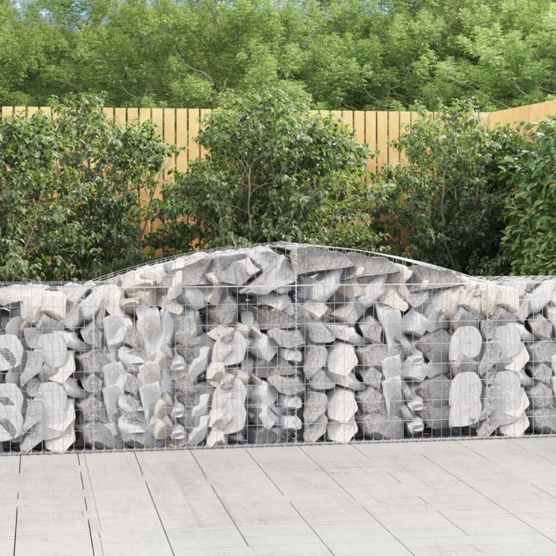 vidaXL Cesti Gabbioni ad Arco 4 pz 400x50x80/100 cm Ferro Zincato vidaXL Cesti Gabbioni ad Arco 4 pz 400x50x80/100 cm Ferro Zincato