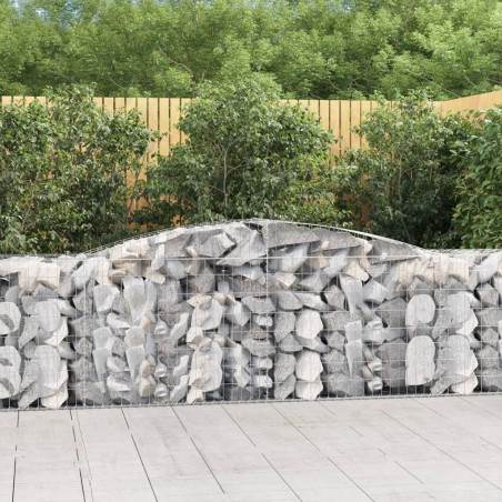 vidaXL Cesti Gabbioni ad Arco 4 pz 400x50x80/100 cm Ferro Zincato