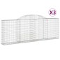 vidaXL Cesti Gabbioni ad Arco 3 pz 300x30x100/120 cm Ferro Zincato vidaXL Cesti Gabbioni ad Arco 3 pz 300x30x100/120 cm Ferro Zincato