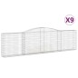 vidaXL Cesti Gabbioni ad Arco 9 pz 400x30x100/120 cm Ferro Zincato vidaXL Cesti Gabbioni ad Arco 9 pz 400x30x100/120 cm Ferro Zincato