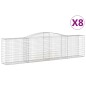 vidaXL Cesti Gabbioni ad Arco 8 pz 400x50x100/120 cm Ferro Zincato vidaXL Cesti Gabbioni ad Arco 8 pz 400x50x100/120 cm Ferro Zincato