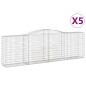 vidaXL Cesti Gabbioni ad Arco 5 pz 400x50x120/140 cm Ferro Zincato vidaXL Cesti Gabbioni ad Arco 5 pz 400x50x120/140 cm Ferro Zincato