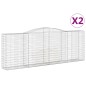 vidaXL Cesti Gabbioni ad Arco 2 pz 400x50x140/160 cm Ferro Zincato vidaXL Cesti Gabbioni ad Arco 2 pz 400x50x140/160 cm Ferro Zincato