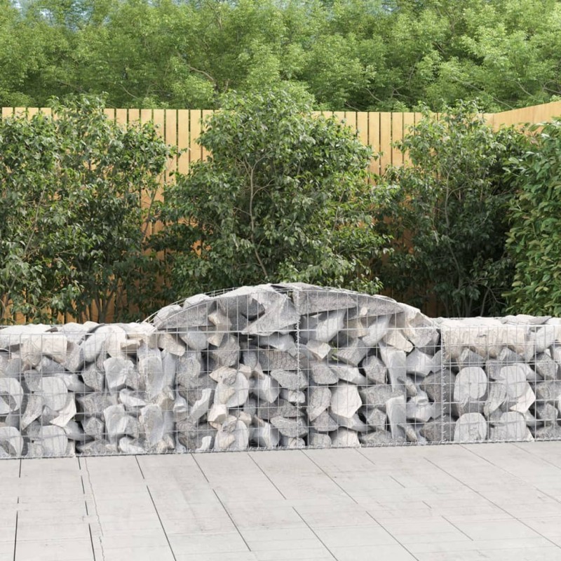 vidaXL Cesti Gabbioni ad Arco 8 pz 300x50x60/80 cm Ferro Zincato vidaXL Cesti Gabbioni ad Arco 8 pz 300x50x60/80 cm Ferro Zincato