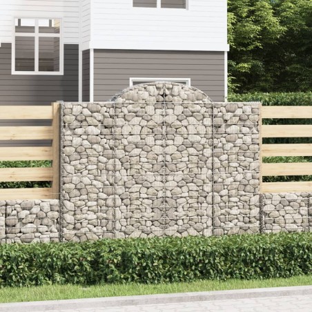 vidaXL Cesti Gabbioni ad Arco 7 pz 200x50x160/180 cm Ferro Zincato