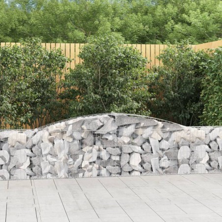 vidaXL Cesti Gabbioni ad Arco 6 pz 400x30x60/80 cm Ferro Zincato