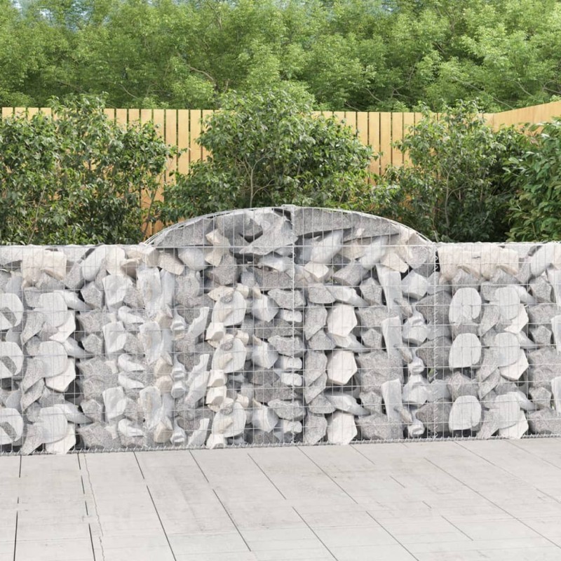 vidaXL Cesti Gabbioni ad Arco 10 pz 300x30x100/120 cm Ferro Zincato vidaXL Cesti Gabbioni ad Arco 10 pz 300x30x100/120 cm Ferro Zincato