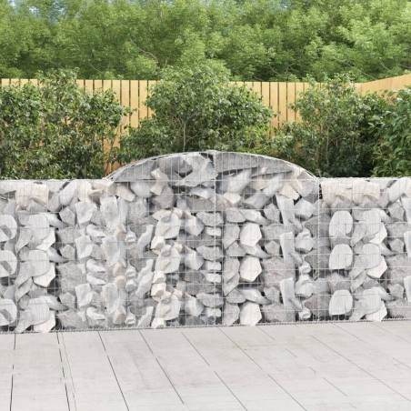 vidaXL Cesti Gabbioni ad Arco 10 pz 300x30x100/120 cm Ferro Zincato